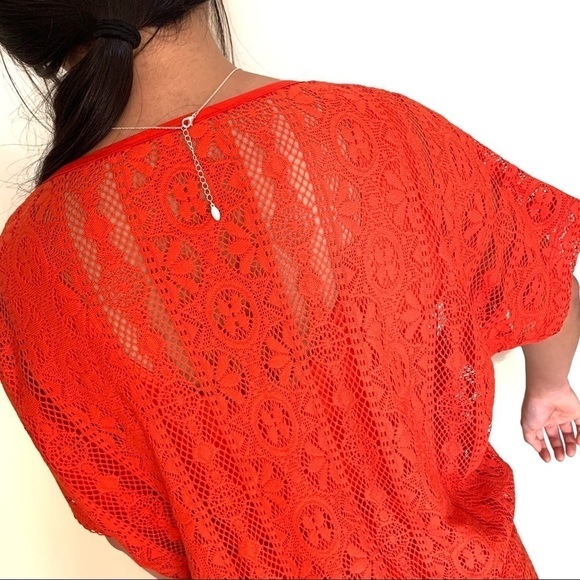 BISOU BISOU beautiful red orange dress- size 4 - Picture 4 of 5